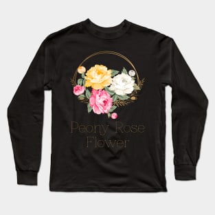 Spring flowers -Peonies-Garten flowers -Peony-Spring Peony Rose-Peony Rose Flower- Vintage Pink Peonies Long Sleeve T-Shirt